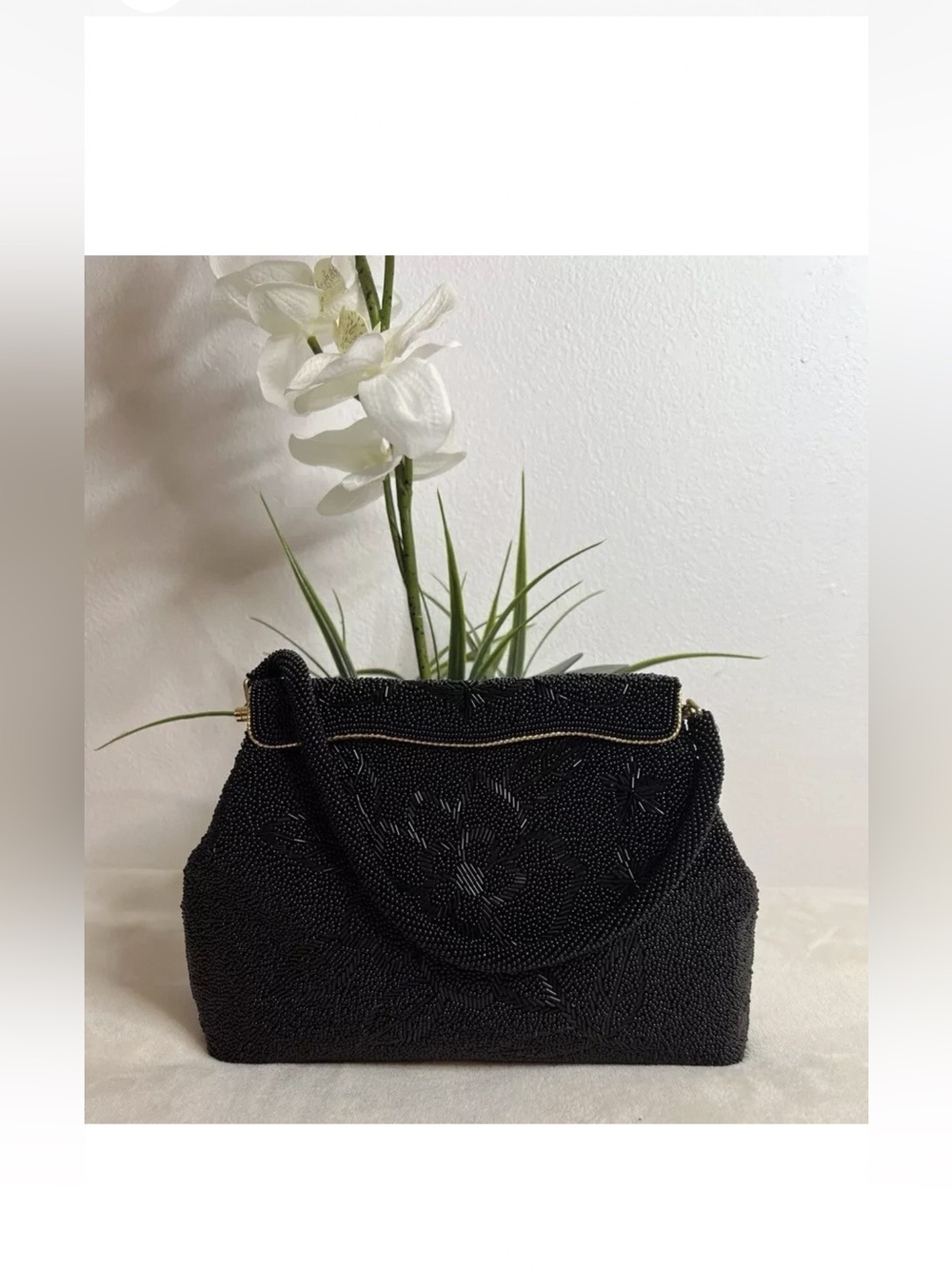 💚 Vintage Black Beautiful 1950s Vintage Beaded Evening Purse 🩷💚🩷